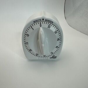 Vintage Kitchen Timer Lux Single Chime Minute Minder White Works